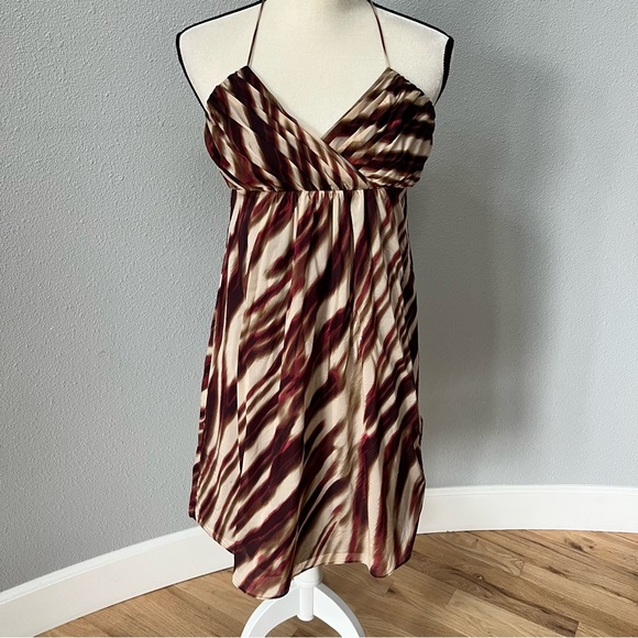Ann Taylor Petite Burgundy and Cream Dress - Picture 3 of 11